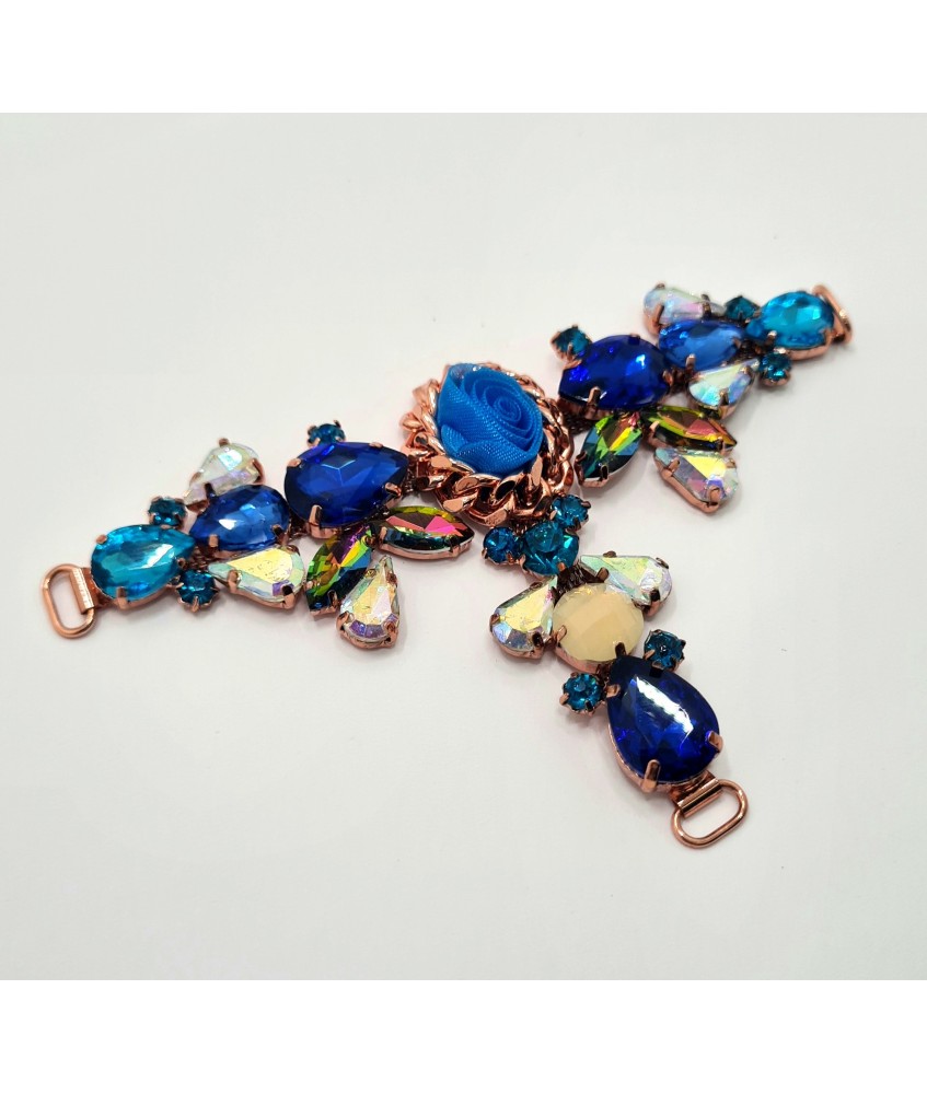 ACCESORIO METALICO PEDRERIA BOLAS ORO/ VERDOSO (2 UNIDADES)