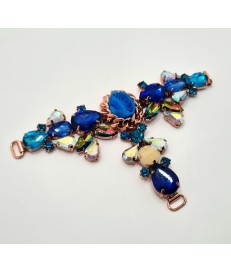 ACCESORIO METALICO PEDRERIA BOLAS ORO/ VERDOSO (2 UNIDADES)