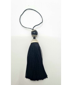 BORLA NEGRA METAL PLATA  (2 UNIDADES)