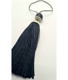 BORLA NEGRA METAL PLATA  (2 UNIDADES)