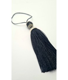 BORLA NEGRA METAL PLATA  (2 UNIDADES)