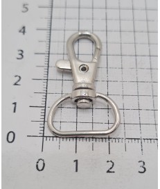 MOSQUETON METALICO  20MM HIERRO PLATEADO