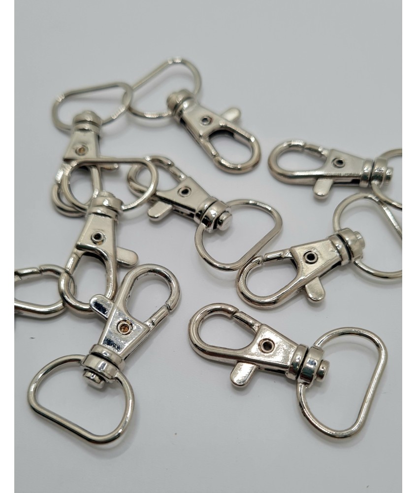 MOSQUETON METALICO  20MM HIERRO PLATEADO