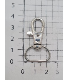 MOSQUETON METALICO  20MM HIERRO PLATEADO