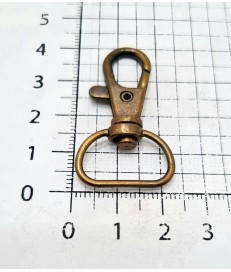 MOSQUETON METALICO  20MM HIERRO ORO VIEJO