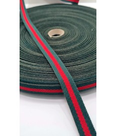 CINTA 15MM POLIPROPILENO GUCCI VERDE Y ROJA