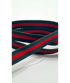 CINTA 15MM POLIPROPILENO GUCCI VERDE Y ROJA