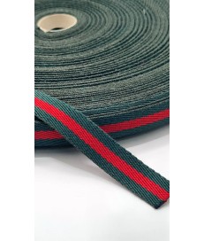 CINTA 15MM POLIPROPILENO GUCCI VERDE Y ROJA