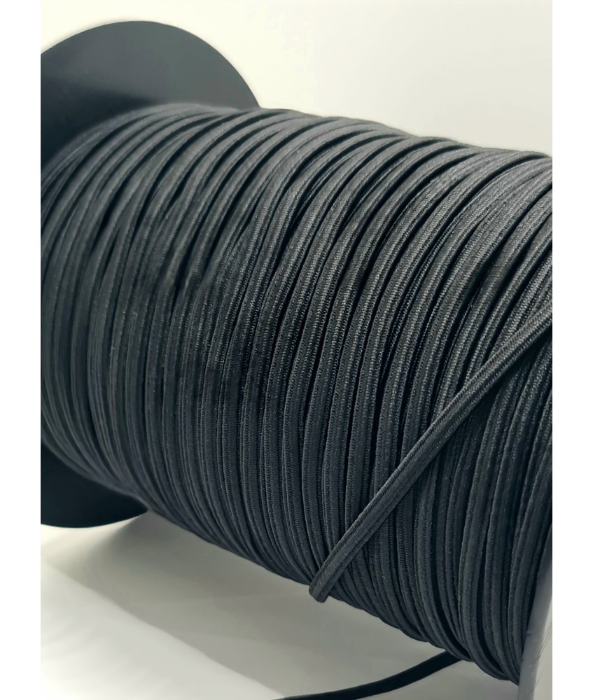 CORDON ELASTICO ITALIANO 3MM NEGRO