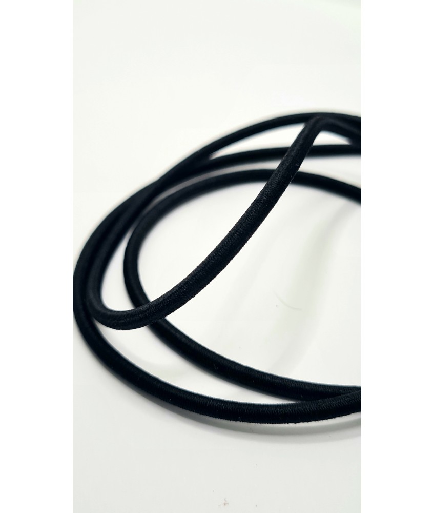 CORDON ELASTICO REDONDO 5MM NEGRO