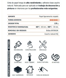 PALET PEQUEÑO CINTA PAPEL ENMASCARAR 24MM ADHESIVA PINTOR / CARROCERO (2160 UNIDADES)