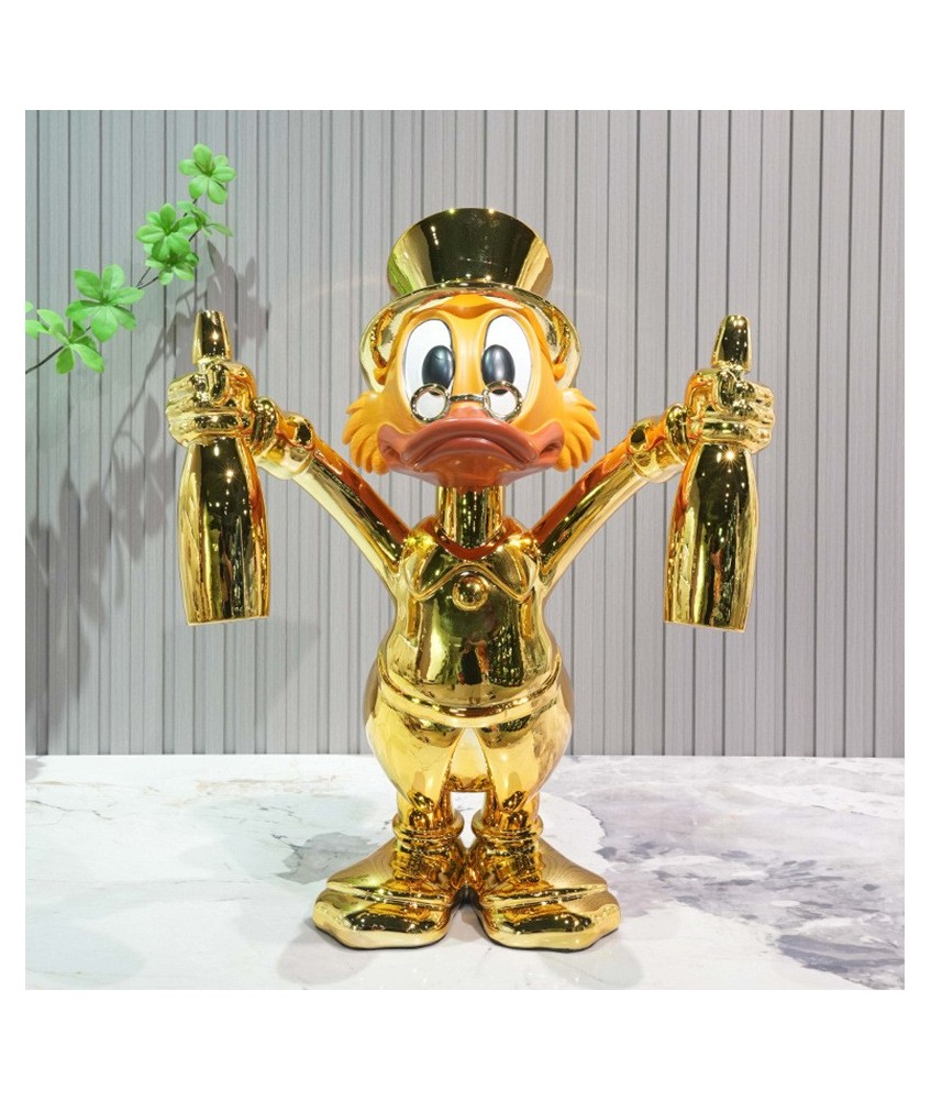 FIGURA PAPA DONALD PATO CROMADA POP ART 50CM