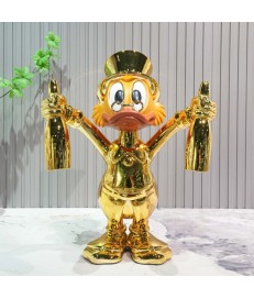 FIGURA PAPA DONALD PATO CROMADA POP ART 50CM