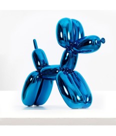 FIGURA GLOBO PERRO AZUL CROMADA 30CM