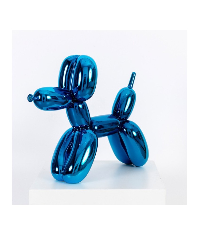FIGURA GLOBO PERRO AZUL CROMADA 30CM
