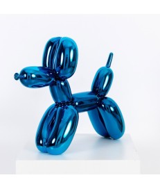 FIGURA GLOBO PERRO AZUL CROMADA 30CM