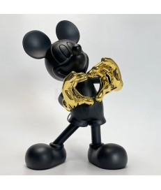 ESCULTURA RESINA MICKEY MOUSE CROMADA 60CM