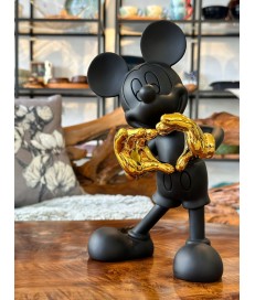 ESCULTURA RESINA MICKEY MOUSE CROMADA 60CM