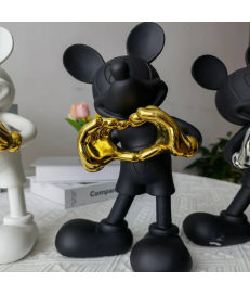 ESCULTURA RESINA MICKEY MOUSE CROMADA 60CM