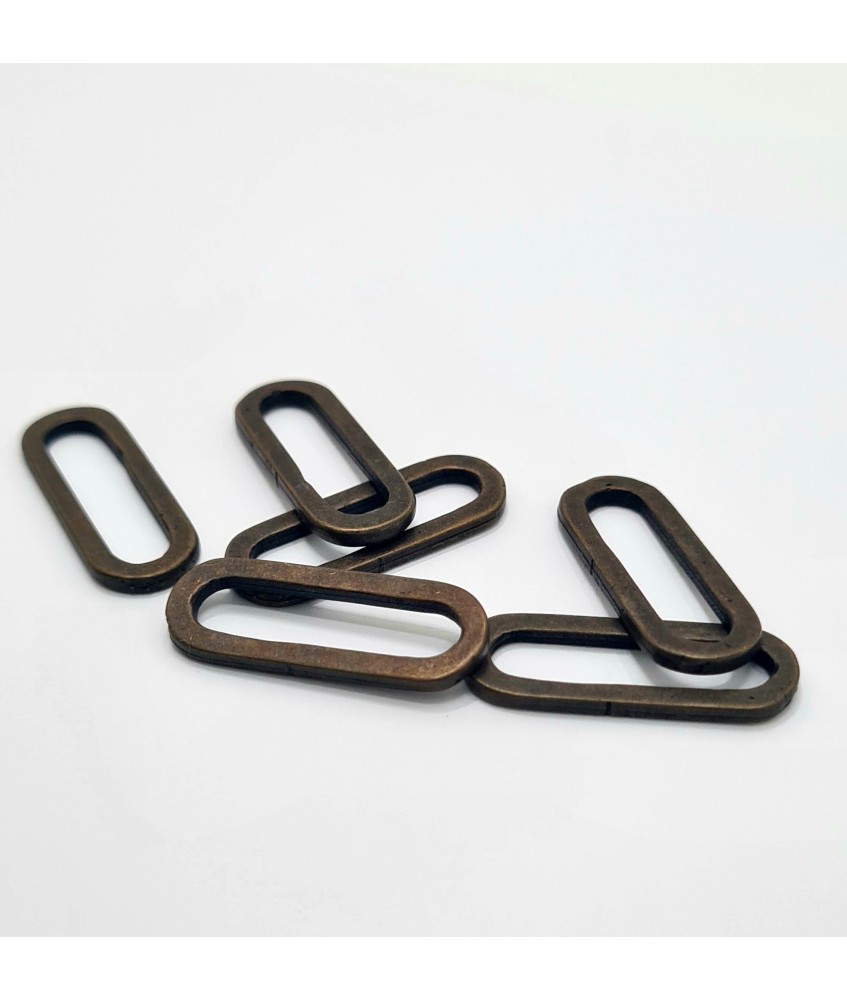 PACK ANILLA OVALADA ZAMAK PLANA 25MM ORO VIEJO