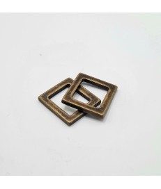 PACK ANILLA CUADRADA ZAMAK  14MM ORO VIEJO