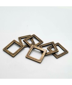 PACK ANILLA CUADRADA ZAMAK  14MM ORO VIEJO