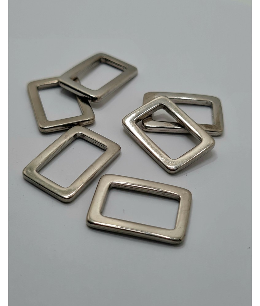 PACK PASADOR RECTANGULAR REDONDEADA ZAMAK  20MM NIQUELADA