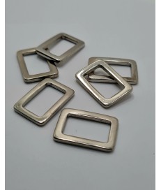 PACK PASADOR RECTANGULAR REDONDEADA ZAMAK  20MM NIQUELADA