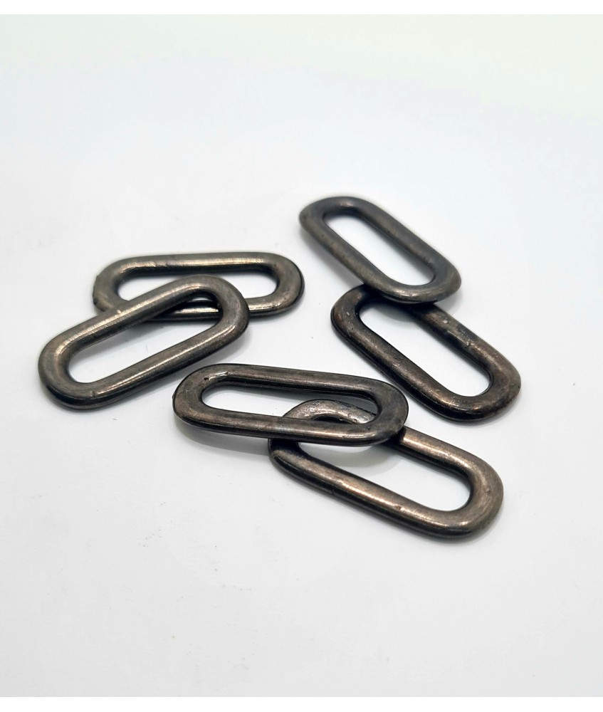 PACK ANILLA OVALADA ZAMAK  25MM OXIDO ENVEJECIDO