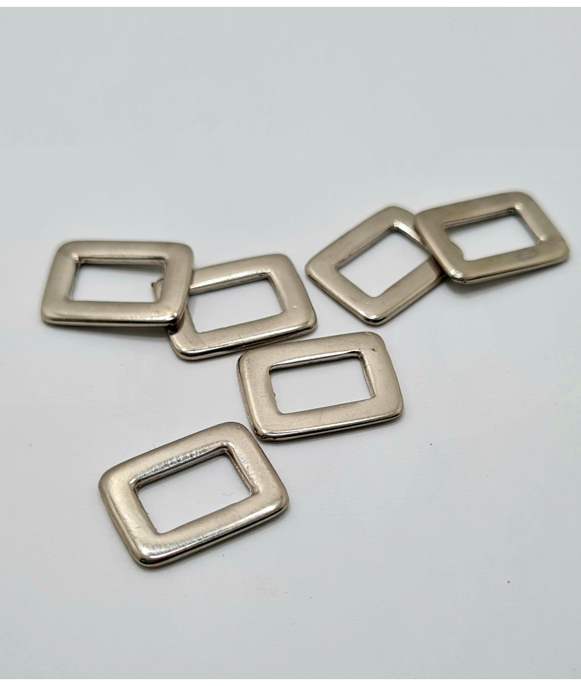 PACK ANILLA RECTANGULAR PLANA ZAMAK 20MM NIQUELADA
